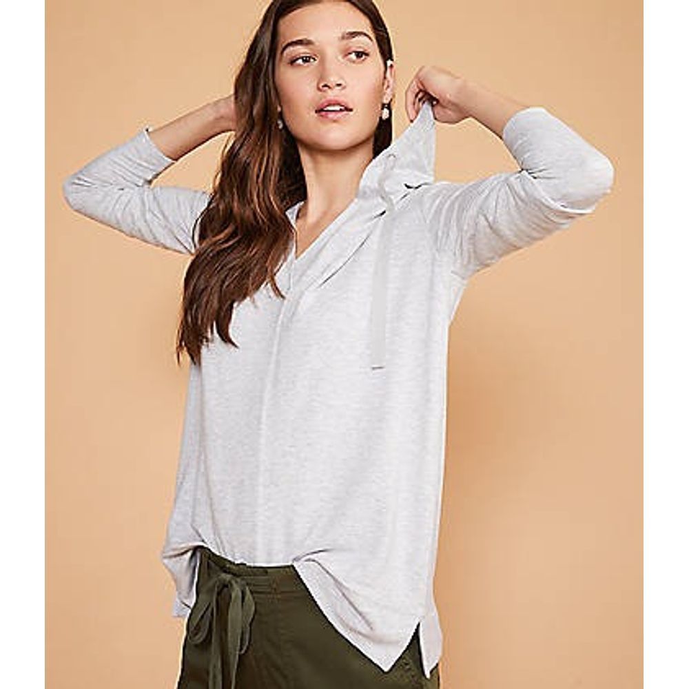 Lou & Grey signature soft grey plush tunic hoodie